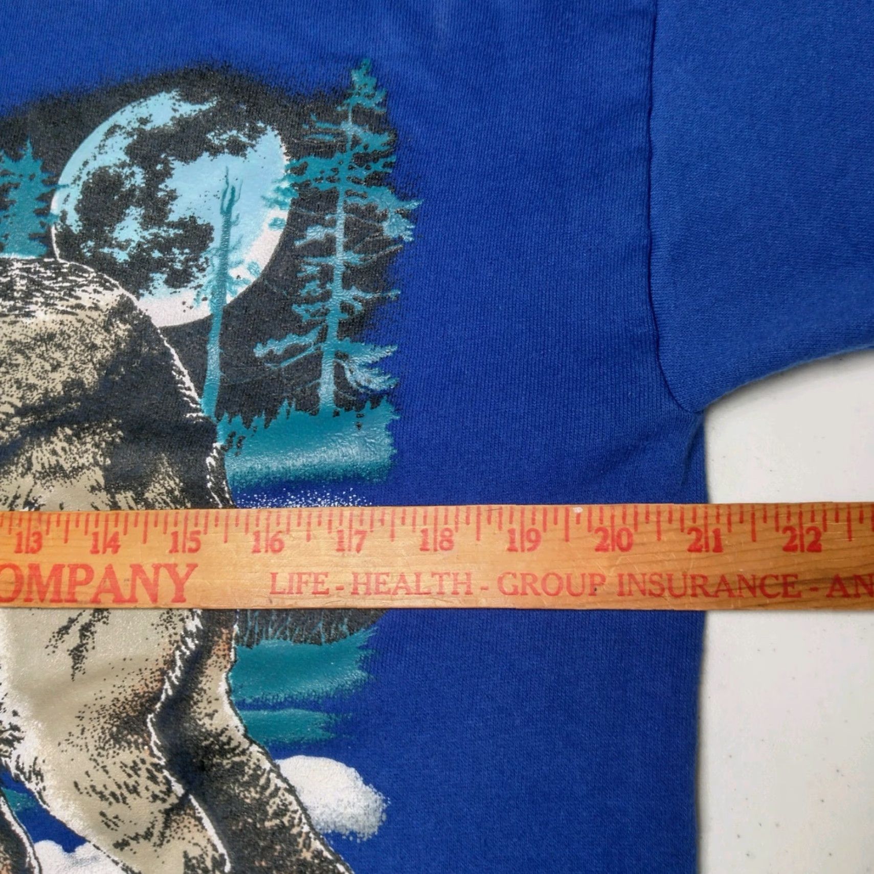 Vintage VINTAGE National Wildlife Federation Sweatshirt Timber Wolf Crew Neck L Men Blue Cotton Blend Knit Pullover Graphic USA Made Size US L / EU 52-54 / 3 - 6 Thumbnail