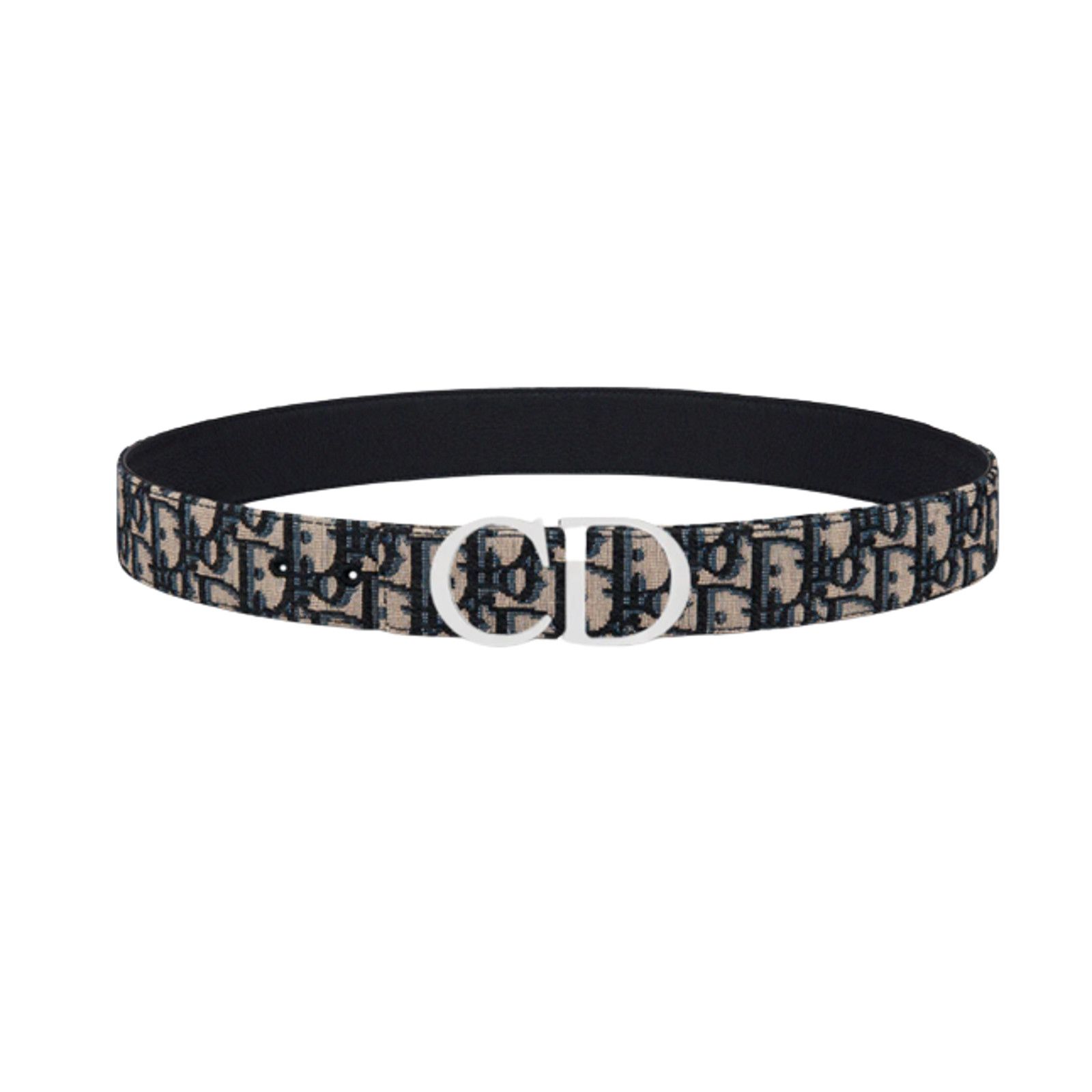 image of Dior Oblique Cd Buckle Reversible Belt Biege Black, Men's
