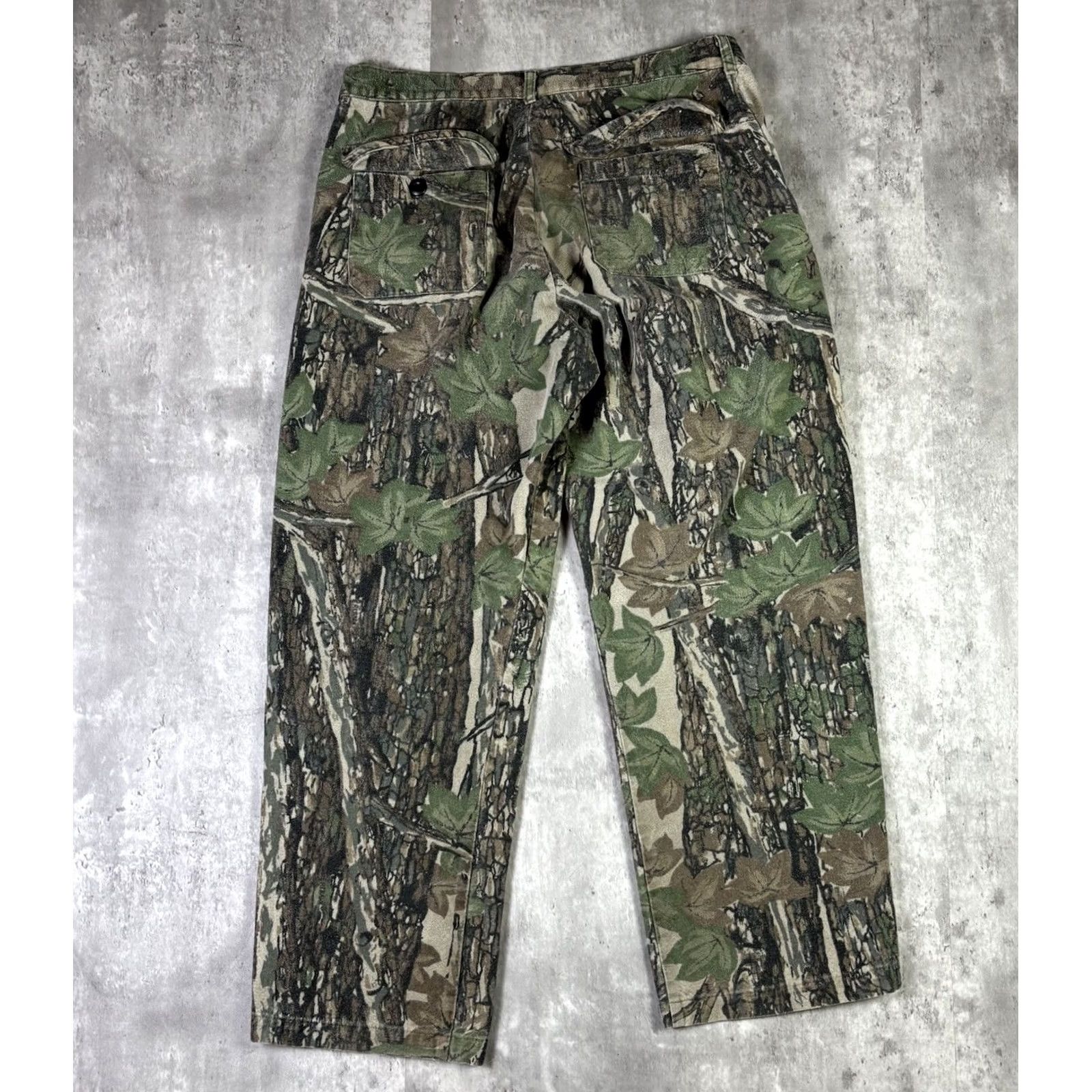AMO VINTAGE Camo Pants RealTree Cotton Camouflage Utility Straight Leg 36x30 Wrangler ProGear Canvas Cargo 90s Mens Size US 36 / EU 52 - 2 Thumbnail