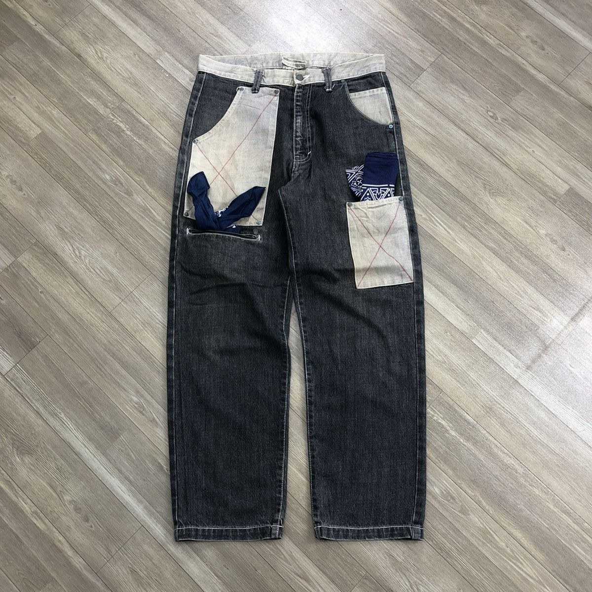 JNCO × Japanese Brand Crazy Y2K Unidentified Mysterious Animal Baggy Jeans Pants Size US 32 / EU 48 - 1 Thumbnail