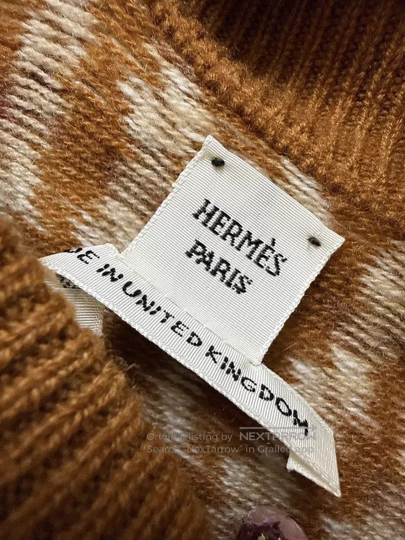 Hermes Hermes Brown Houndstooth Pure Cashmere Turtleneck Sweater Size XS / US 0-2 / IT 36-38 - 5 Thumbnail