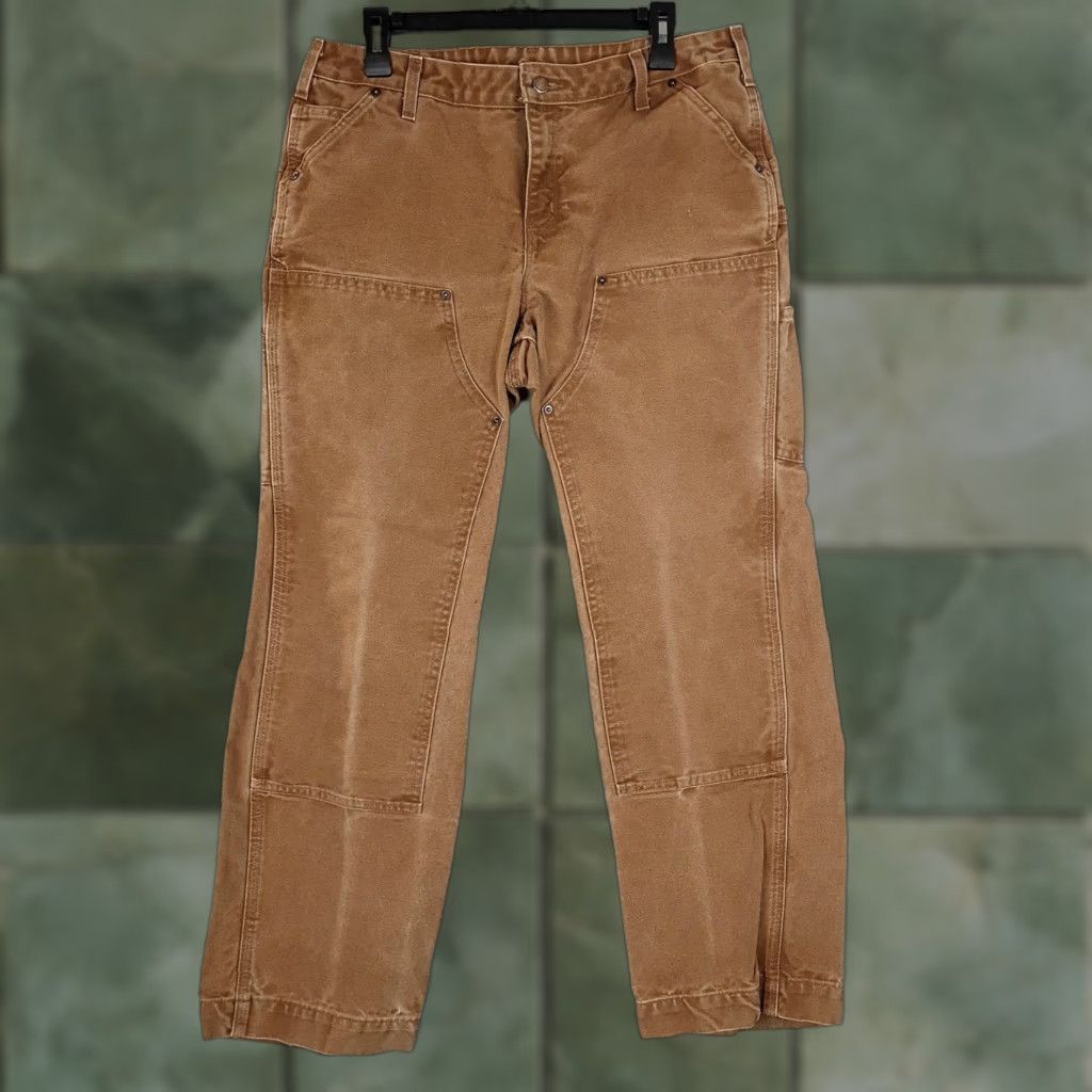 Carhartt Carhartt Womens Pants 12 Brown Canvas Relaxed Fit Double Knee Work Carpenter Size 34" / US 12 / IT 48 - 1 Thumbnail