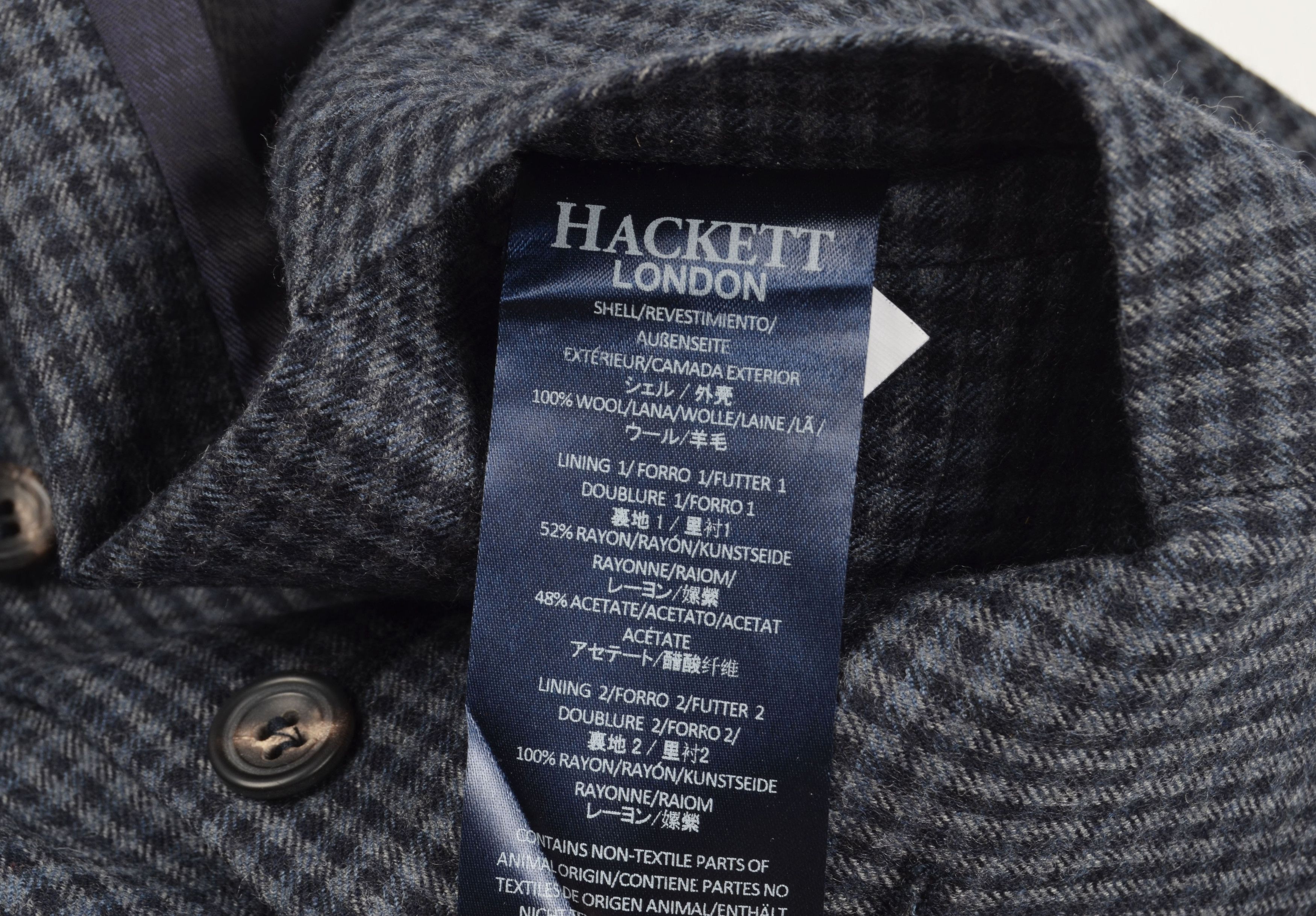 Hackett Hackett Mayfair Gunclub Flan Wool Gray Navy Check Vest Size 36R - 7 Thumbnail