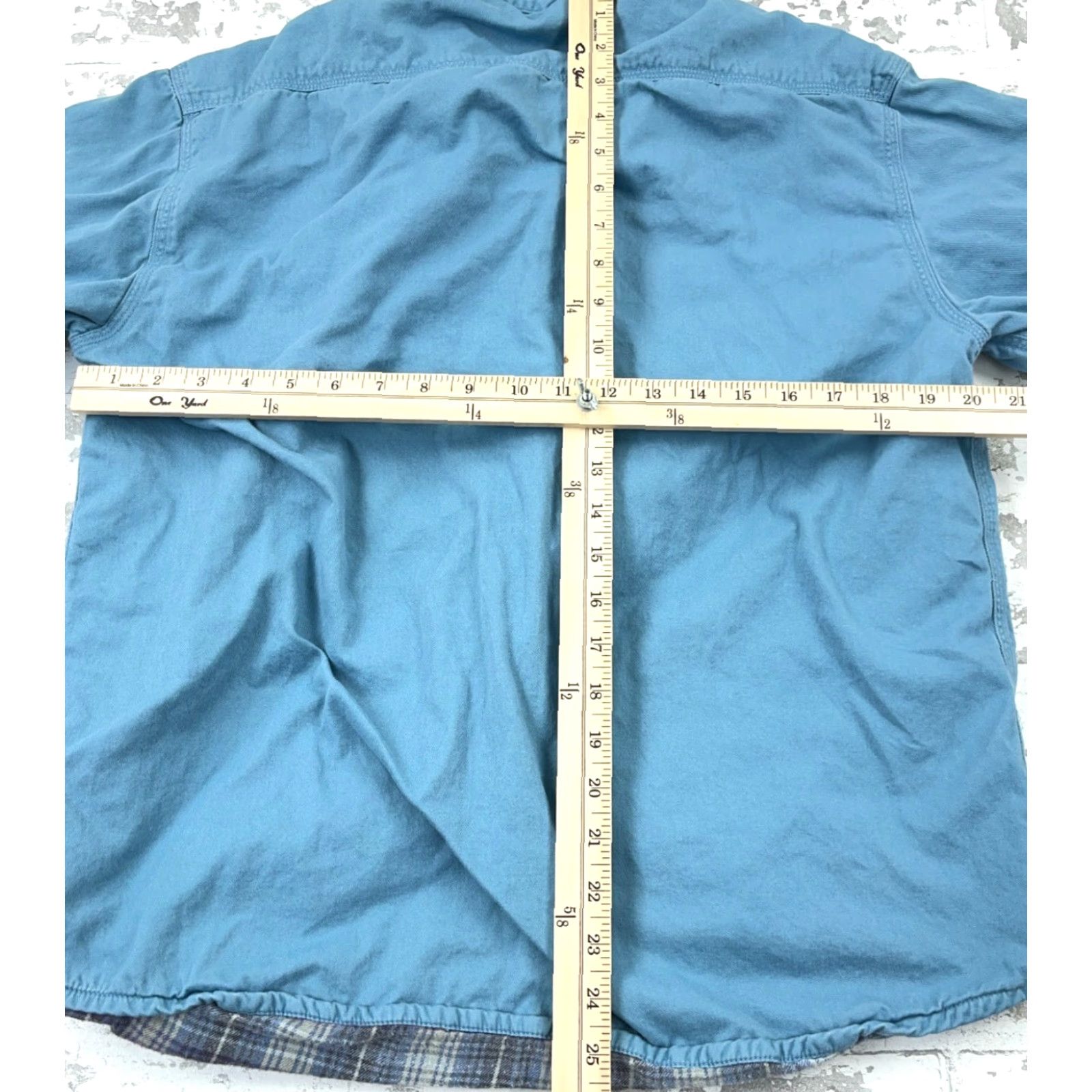 Vintage Cabela's Shacket Women Medium Blue Twill Flannel Shirt Jacket Camp Work Pockets Size M / US 6-8 / IT 42-44 - 7 Thumbnail