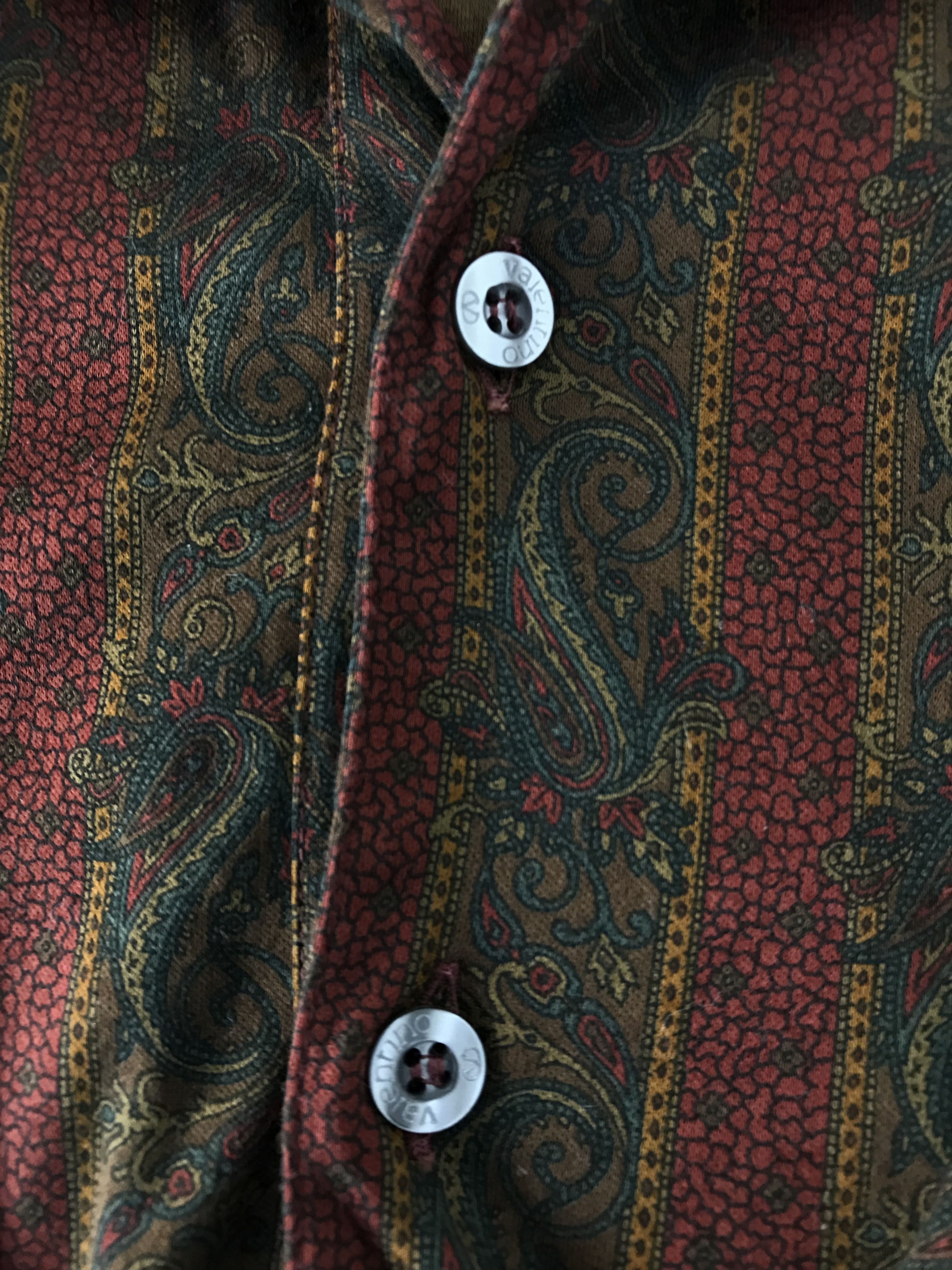 Valentino Vtg Valentino Chemises Paisley Art Full Print Polo Shirt Size US M / EU 48-50 / 2 - 6 Thumbnail