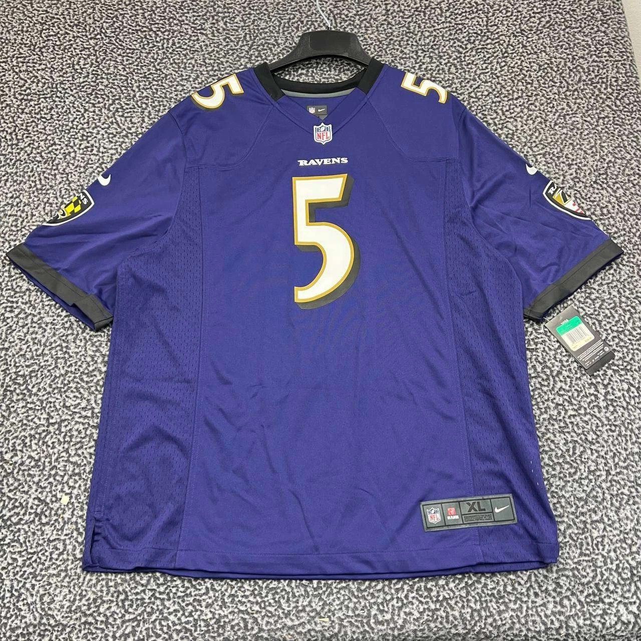 Nike Baltimore Ravens Flacco #5 Jersey Shirt Men Short Sleeve XL Size US XL / EU 56 / 4 - 1 Thumbnail