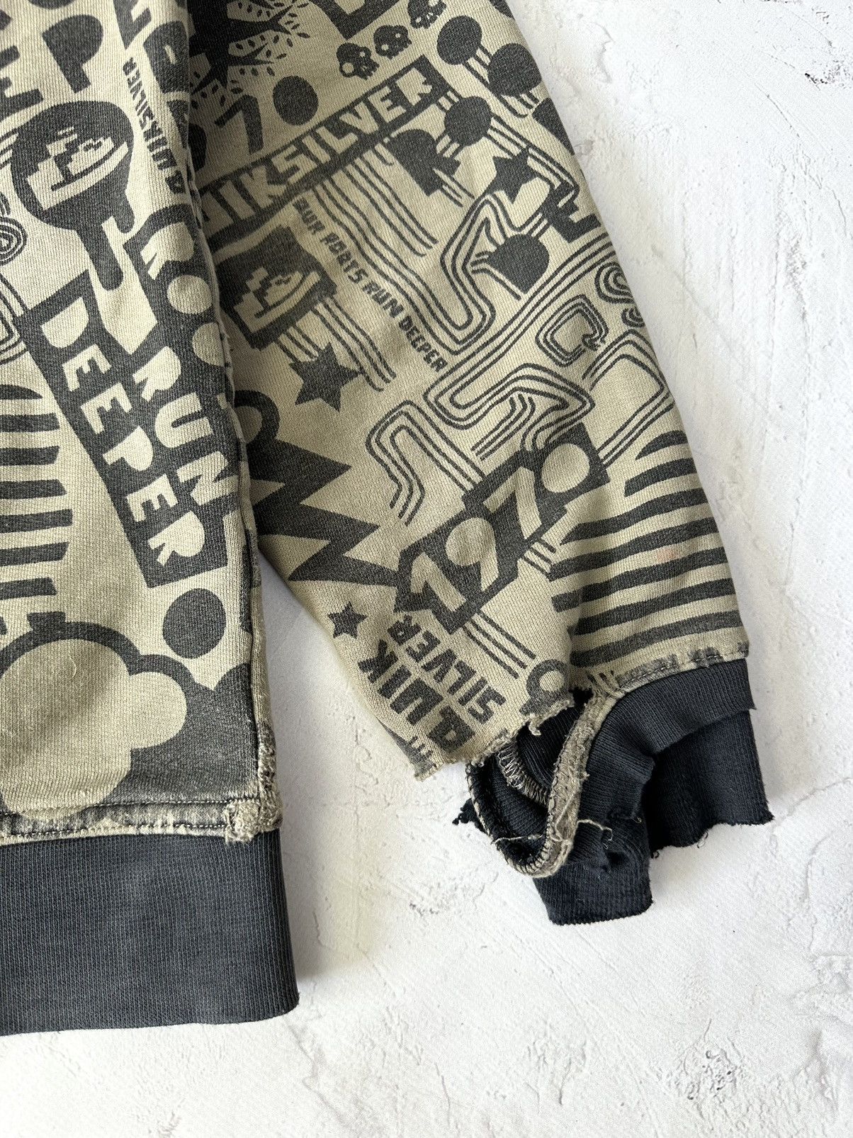 If Six Was Nine Vintage Quiksilver Printed Destroyed Hoodie Size US M / EU 48-50 / 2 - 9 Thumbnail