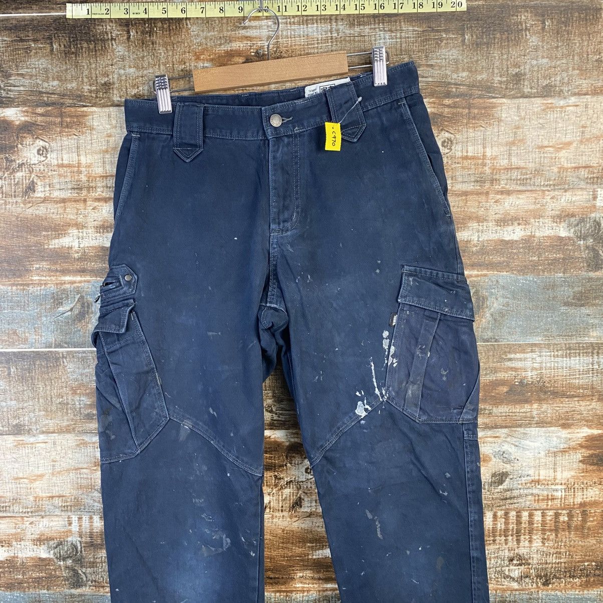 Japanese Brand DL Tora Dark Blue Cargo Multipocket Pants #C970 Size US 28 / EU 44 - 4 Thumbnail