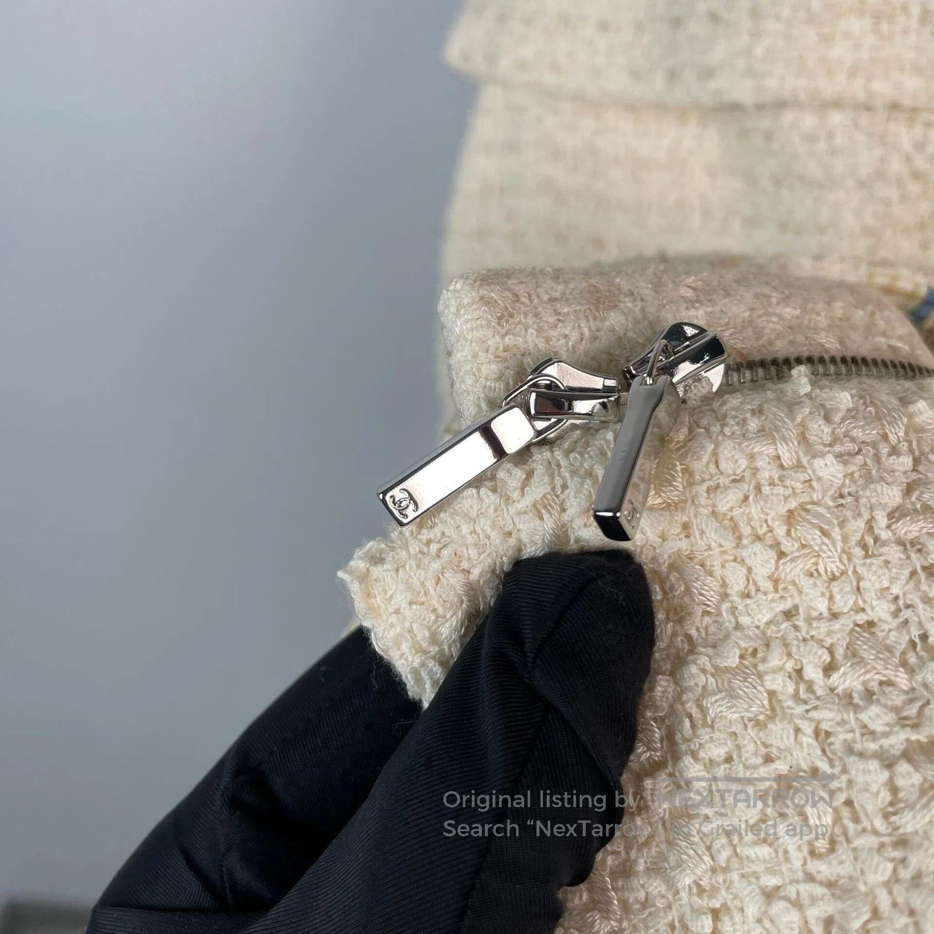 Chanel Chanel Ivory Woven Double Pocket Skirt. Size 35" - 4 Thumbnail