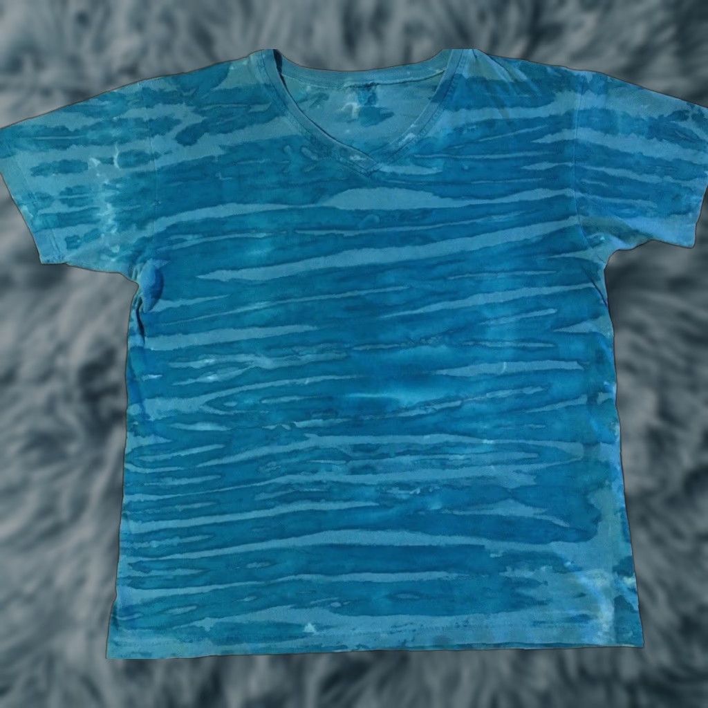 Gotcha VINTAGE Ocean Pacific AOP V-Neck Shirt XL Surf Skate Blue Beach Water Graphic Tee Men Size US XL / EU 56 / 4 - 1 Thumbnail