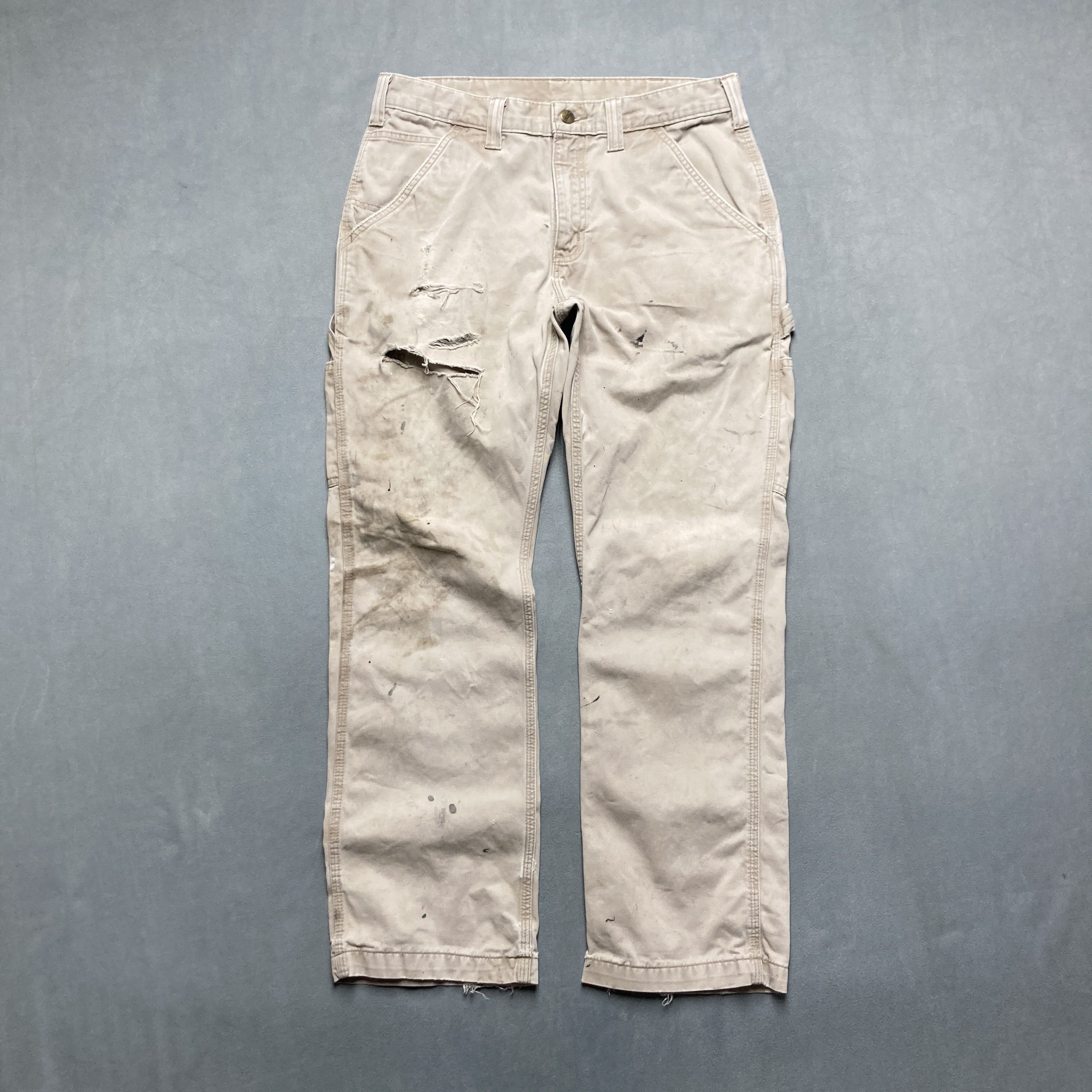 Carhartt Carhartt B324 Field Khaki Washed Twill Carpenter Pants 32x30 Size US 32 / EU 48 - 1 Thumbnail
