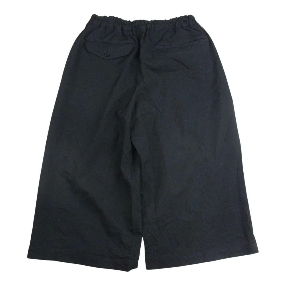 Comme des Garcons Black Short Poly-shrunk Striped 5/8 Length Pant Rubber Waist Black Size US 27 - 2 Thumbnail