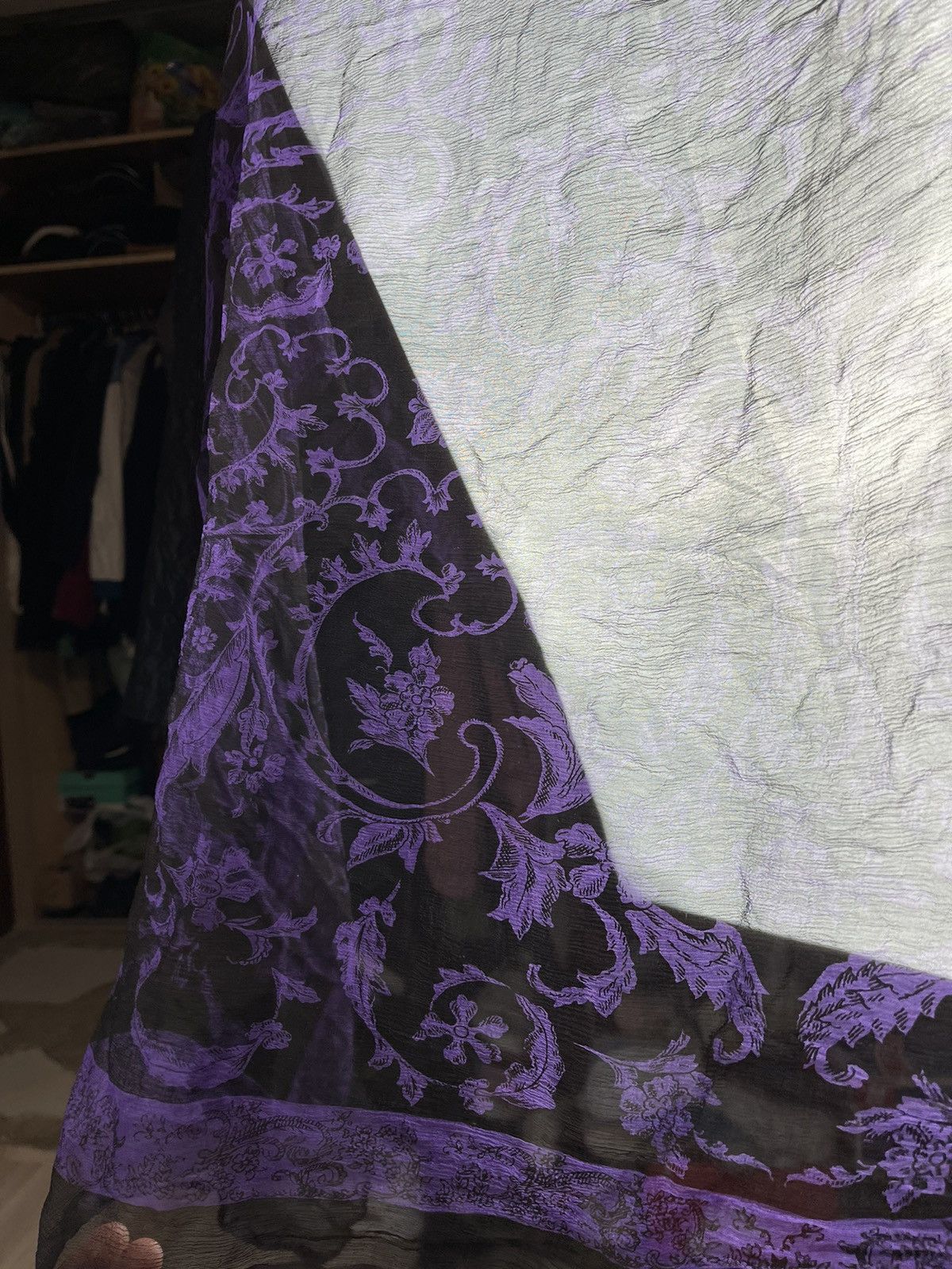 Vintage Luxury silk scarf💜 Size ONE SIZE - 6 Thumbnail