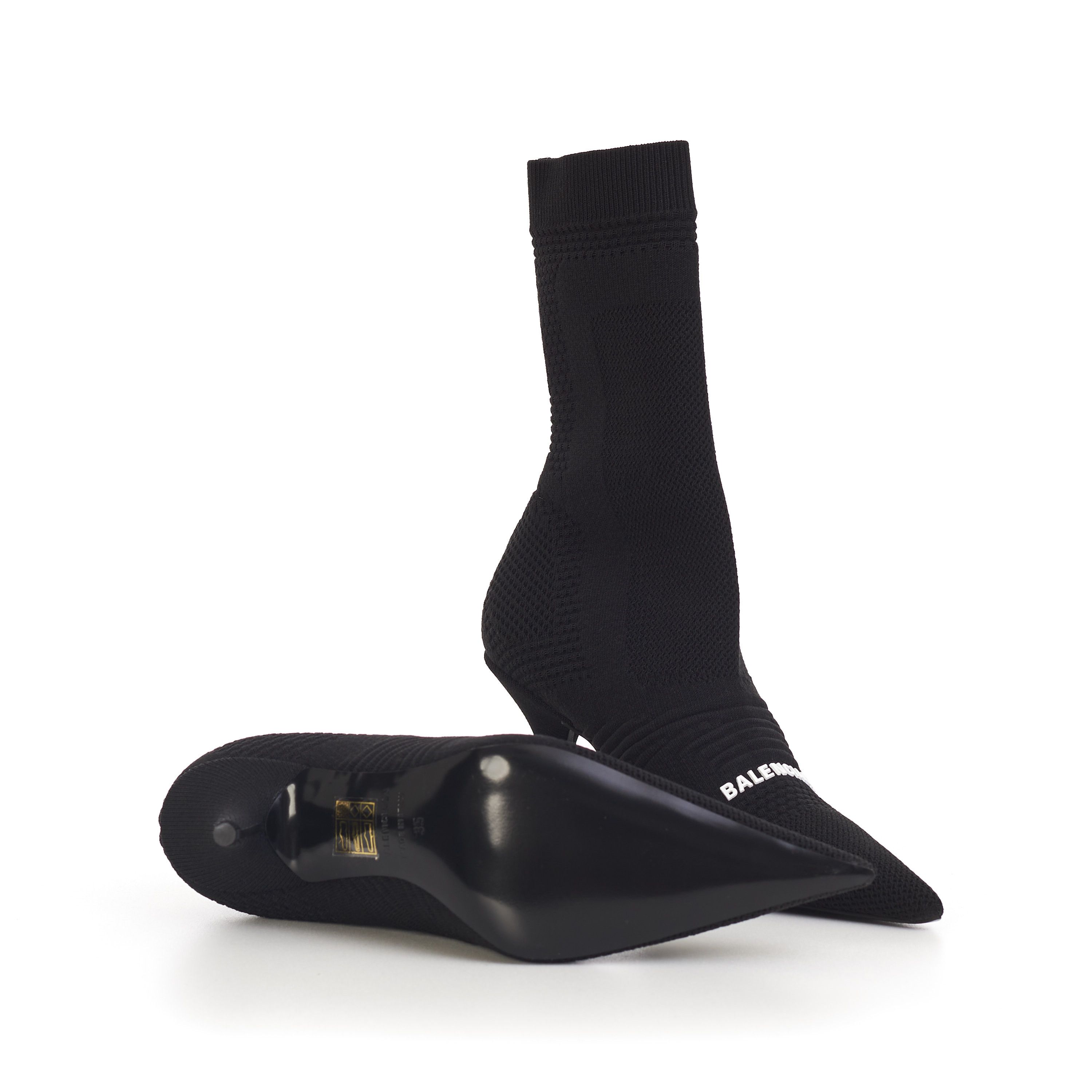 Balenciaga Knife Bootie In Black Textured Knit with Balenciaga logo Size US 5 / IT 35 - 11 Thumbnail