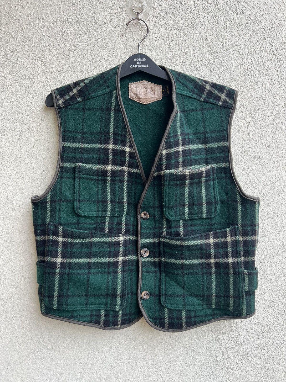 Vintage Vintage 80s Woolrich Wool Plaid Four Pocket Vest Size US M / EU 48-50 / 2 - 17 Thumbnail
