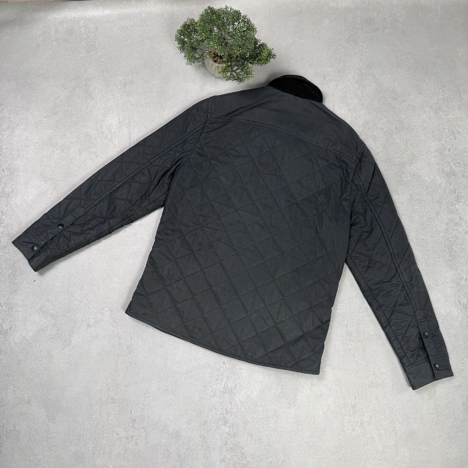 Allsaints Allsaints Spitalfields Waxed Quilted Jacket Blue Size M Size US M / EU 48-50 / 2 - 13 Thumbnail