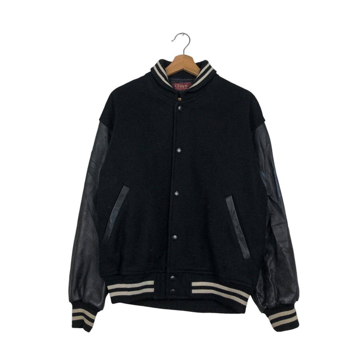 Ralph Lauren 🔥VINTAGE BOMBER JACKET LEATHER CHAPS RALPH LAUREN BIG LOGO Size US M / EU 48-50 / 2 - 3 Thumbnail