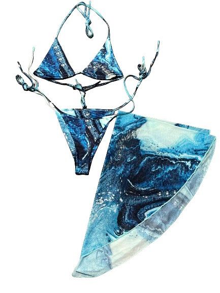 Vintage 3pc Bikini set Size ONE SIZE - 2 Thumbnail