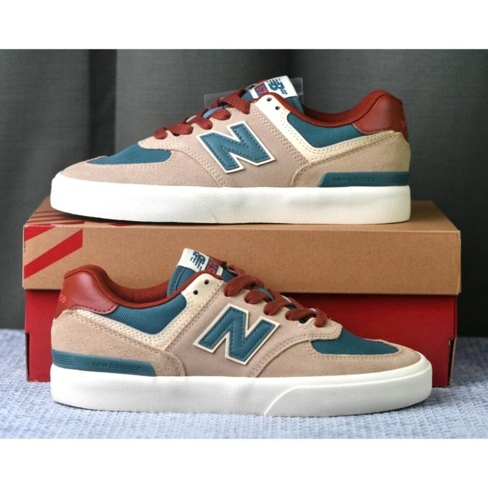 New Balance New Balance NM574VTF Vulc Unisex | Tan/Brown/Green Size US 6 / EU 39 - 2 Thumbnail