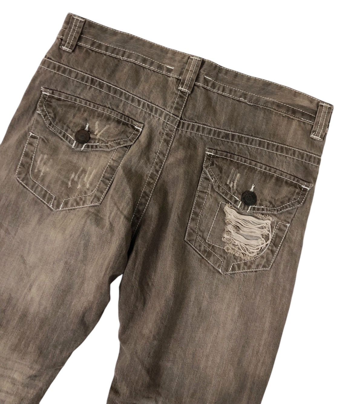 Japanese Brand Japan Brand XFactor Distress Denim Jeans Size US 34 / EU 50 - 13 Thumbnail