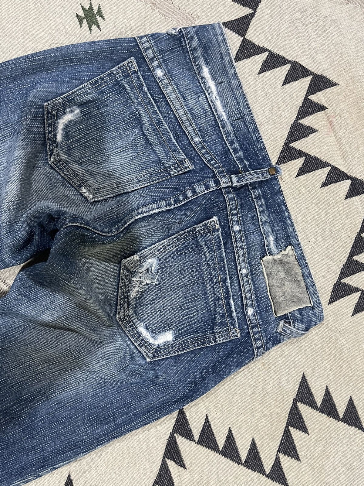 If Six Was Nine 2000s HYSTERIC GLAMOUR STYLE DISTRESSED FLARE DENIM JEANS Size 27" / US 4 / IT 40 - 17 Thumbnail