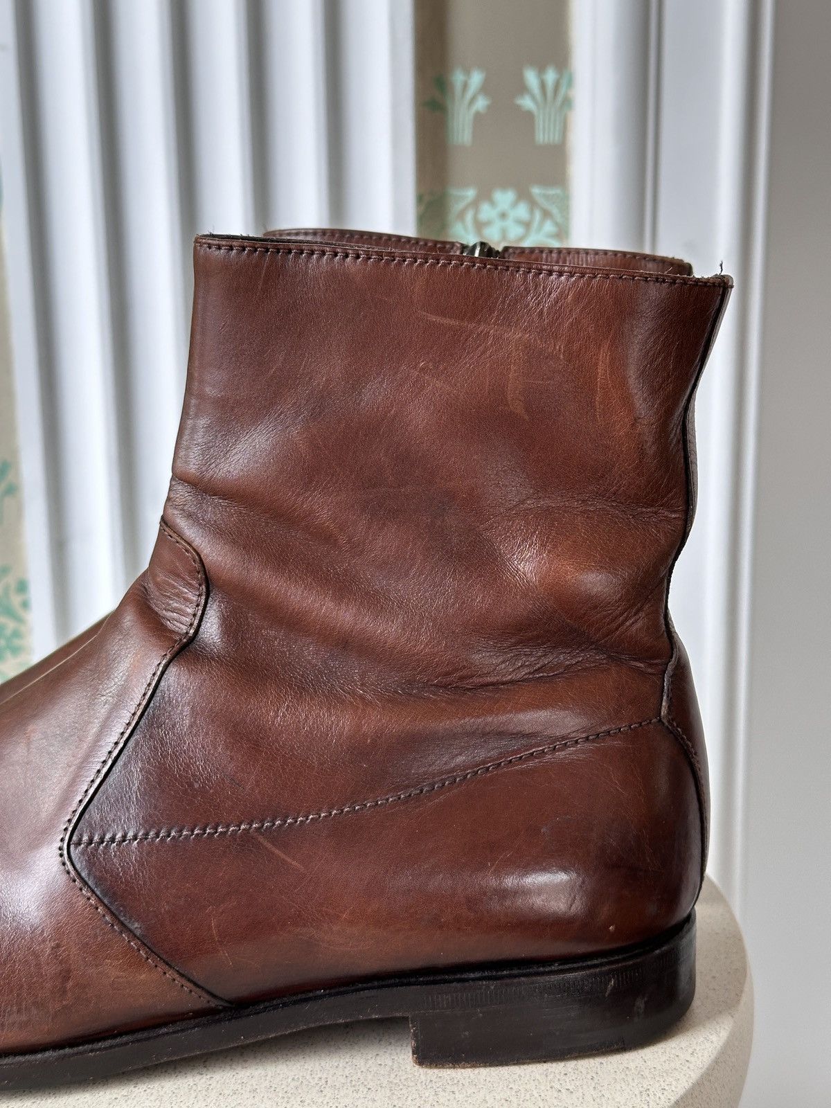 Prada PRADA Zip Brown Leather Perforation Boots Size: 8,5 / 42,5 Size US 8.5 / EU 41-42 - 10 Thumbnail