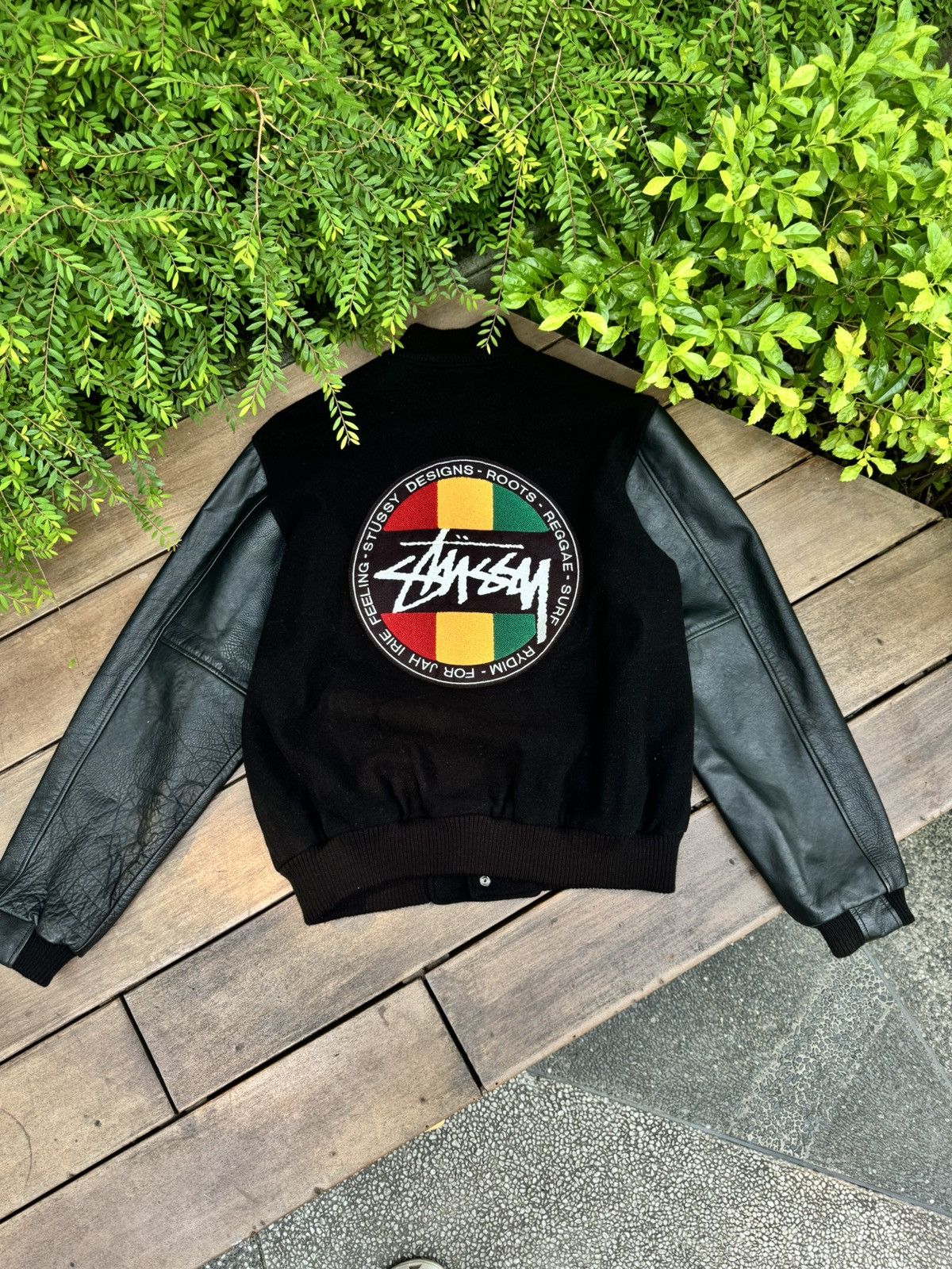 Stussy × Vintage VINTAGE STUSSY 90s IRIE ROOTS BOMBER JACKET Size US M / EU 48-50 / 2 - 4 Thumbnail