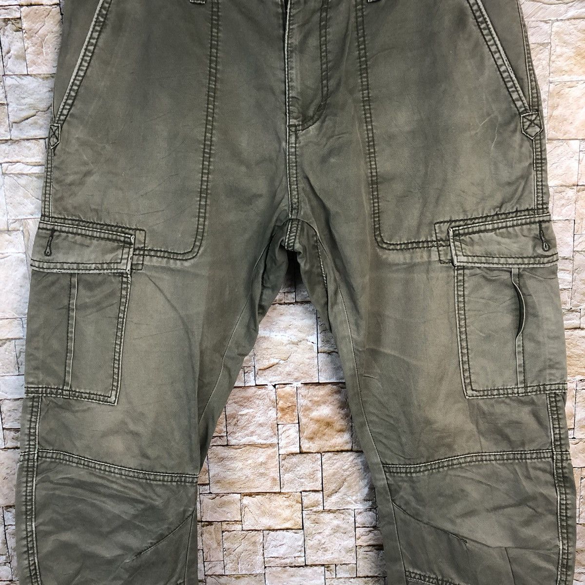 Japanese Brand Rare Xtyle Green tactical Cargo Multipocket Pants #A329 Size US 31 - 6 Thumbnail