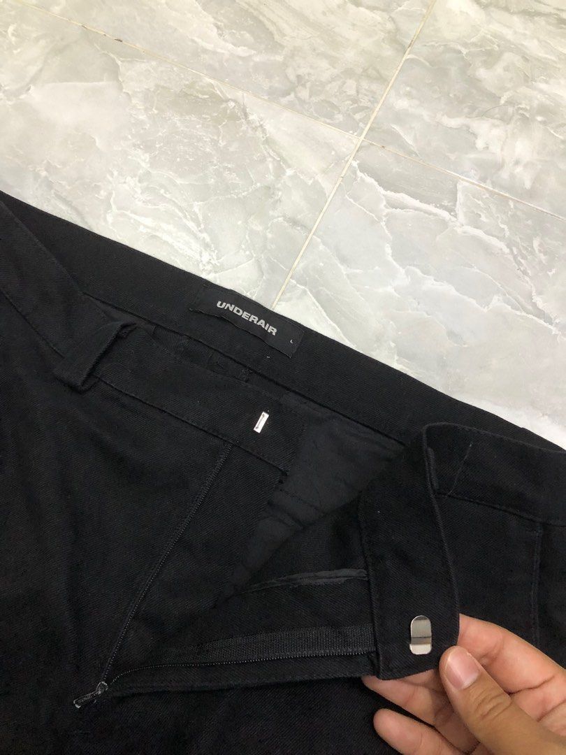 Japanese Brand UNDERAIR Patchwork Graphic Black Pants Size US 34 / EU 50 - 5 Thumbnail