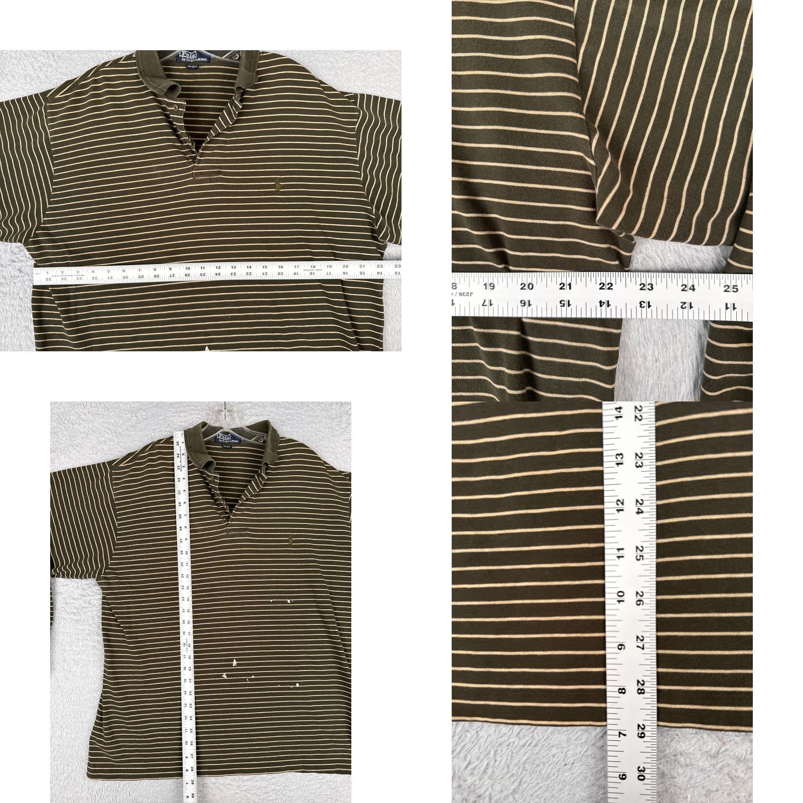 Ralph Lauren VINTAGE Ralph Lauren Polo Shirt Men XL Green Stripe Long Sleeve Size US XL / EU 56 / 4 - 8 Thumbnail