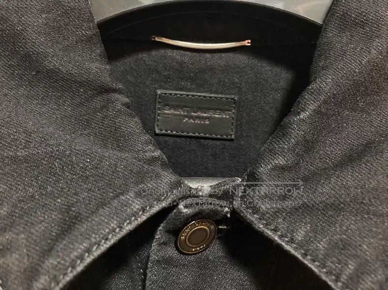 Saint Laurent Paris Saint Laurent Paris Black Distressed Denim Jacket Size US L / EU 52-54 / 3 - 4 Thumbnail