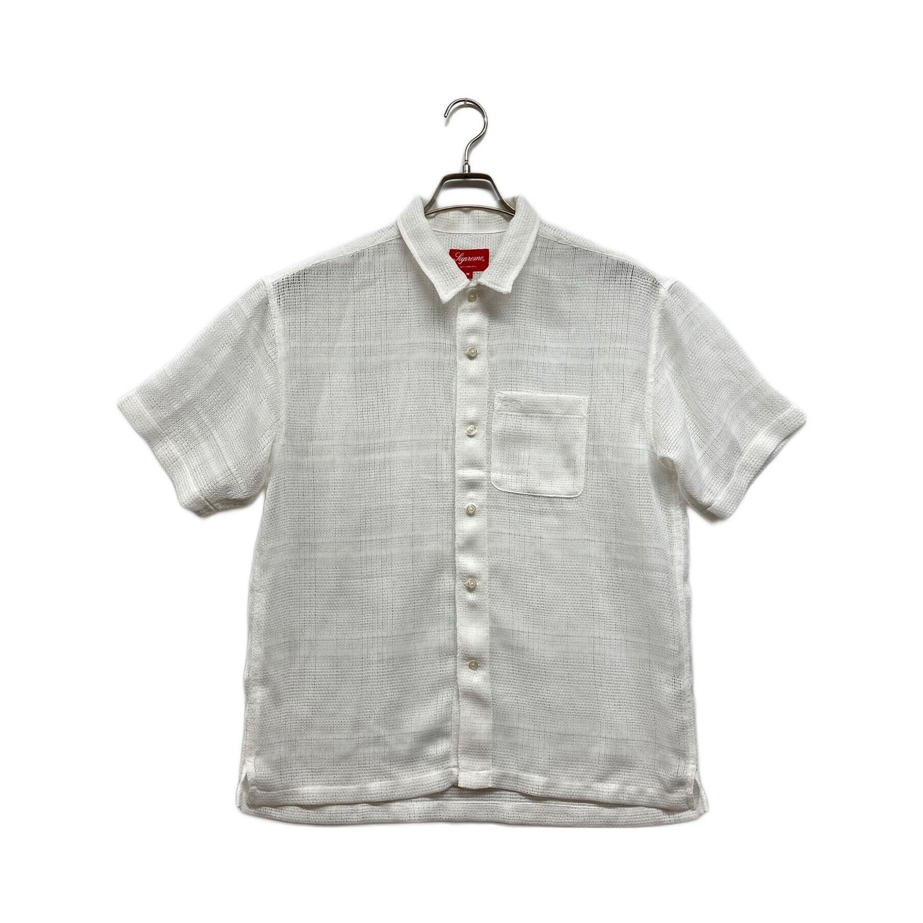 Supreme SUPREME Mesh Stripe Short Sleeve Shirt White Size M Size US M / EU 48-50 / 2 - 1 Thumbnail