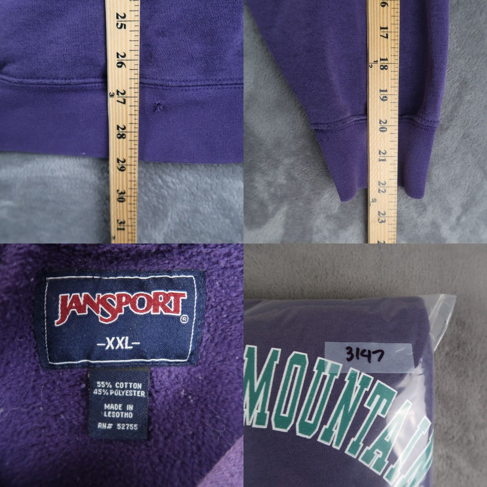 Jansport VINTAGE JanSport Sweatshirt Hoodie Shirt Mens 2XL Purple 90s Estrella Mountain College Graphic Print Hoodie Pullover Crew Neck Sweatshirt Size US XXL / EU 58 / 5 - 8 Thumbnail