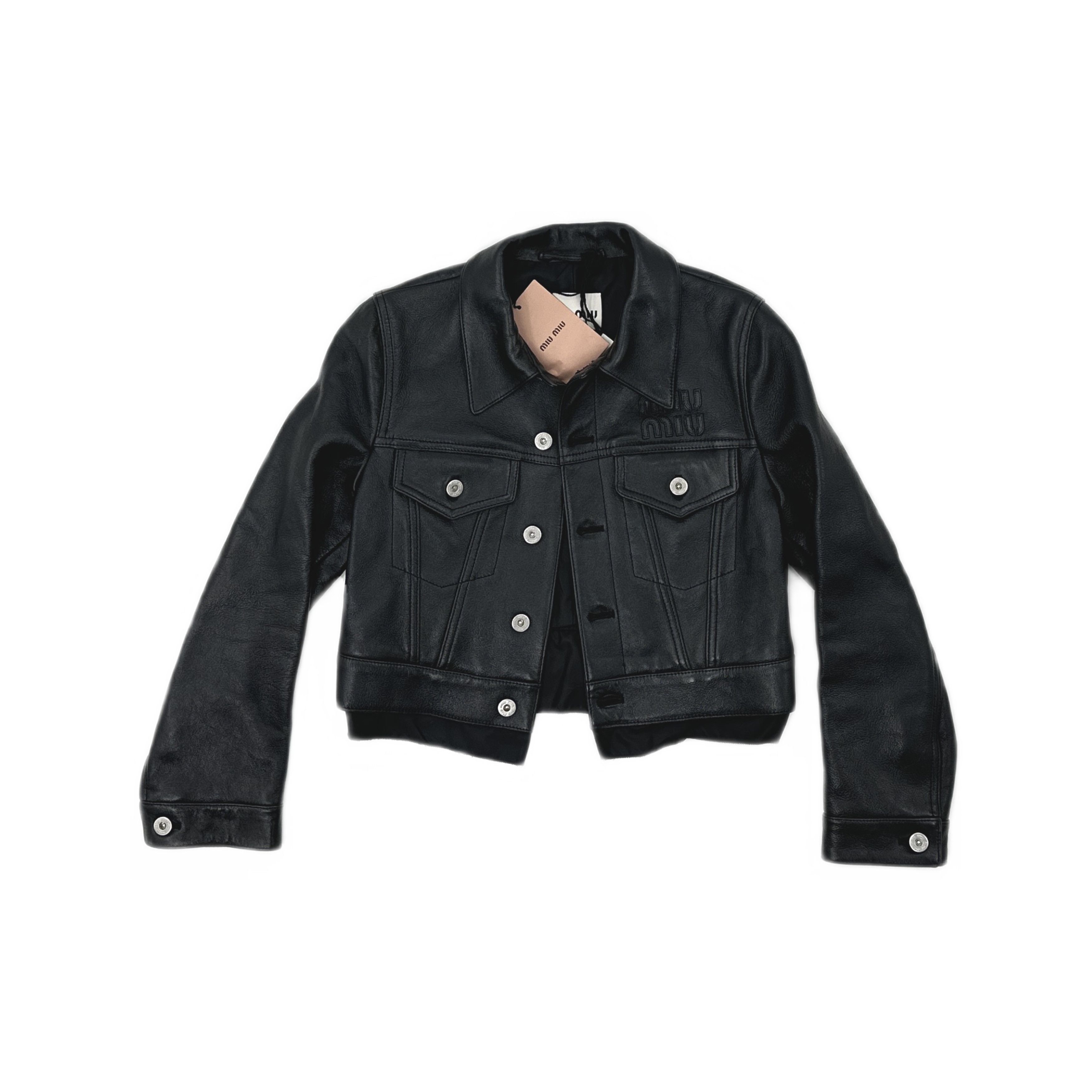 Miu Miu Miu Miu Leather Jacket Size 38 Size XS / US 0-2 / IT 36-38 - 1 Thumbnail