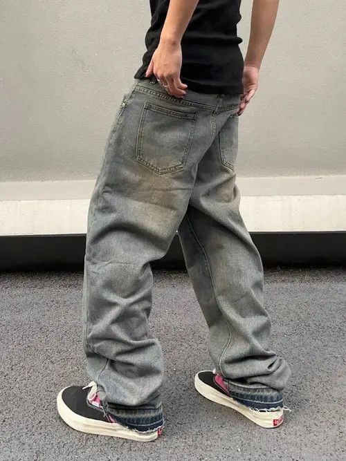 Jean Washed Baggy Denim Jeans Stacked Skate Size US 32 / EU 48 - 4 Thumbnail