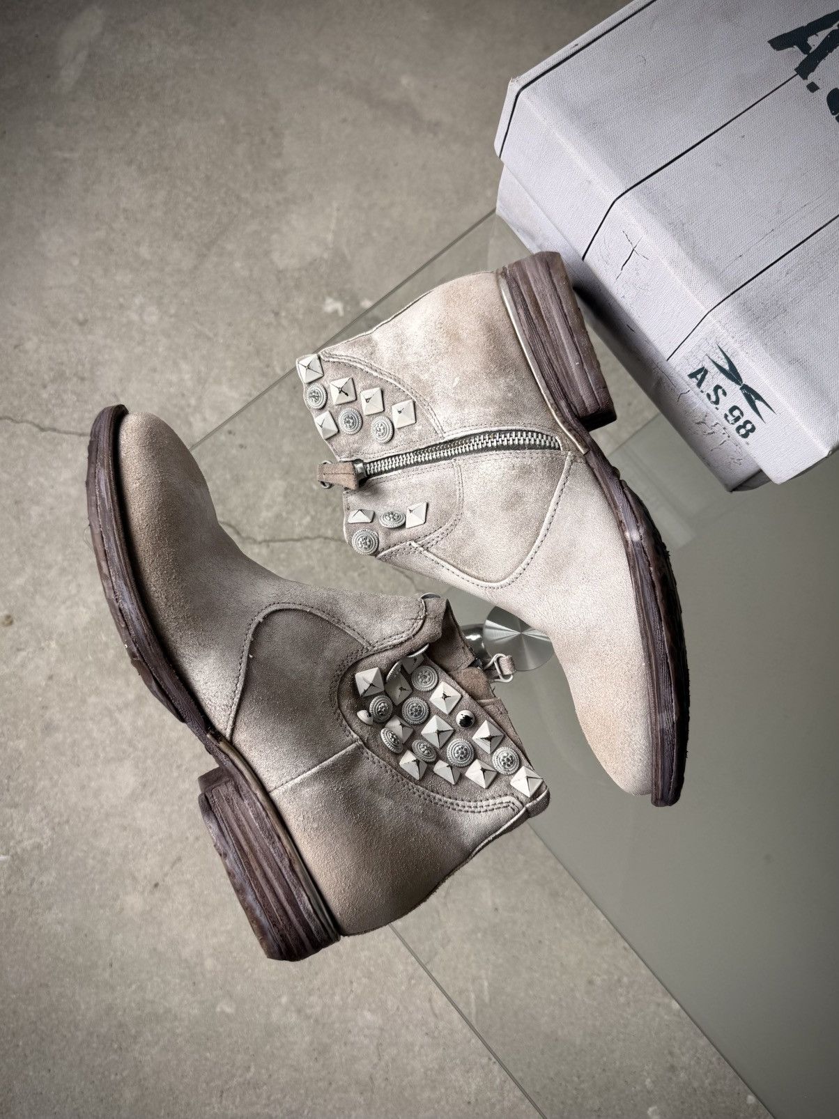 A.S.98 AS 98 Biker White Leather Boots Womens US 9.5/41 Size US 9.5 / IT 39.5 - 4 Thumbnail
