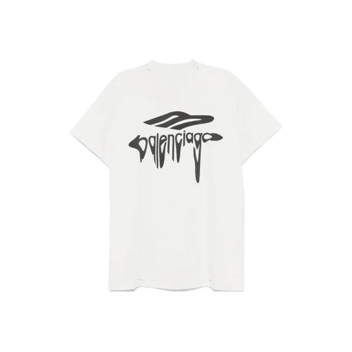 Balenciaga Balenciaga Logo Print Round Neck T-Shirt Size US M / EU 48-50 / 2 - 1 Thumbnail
