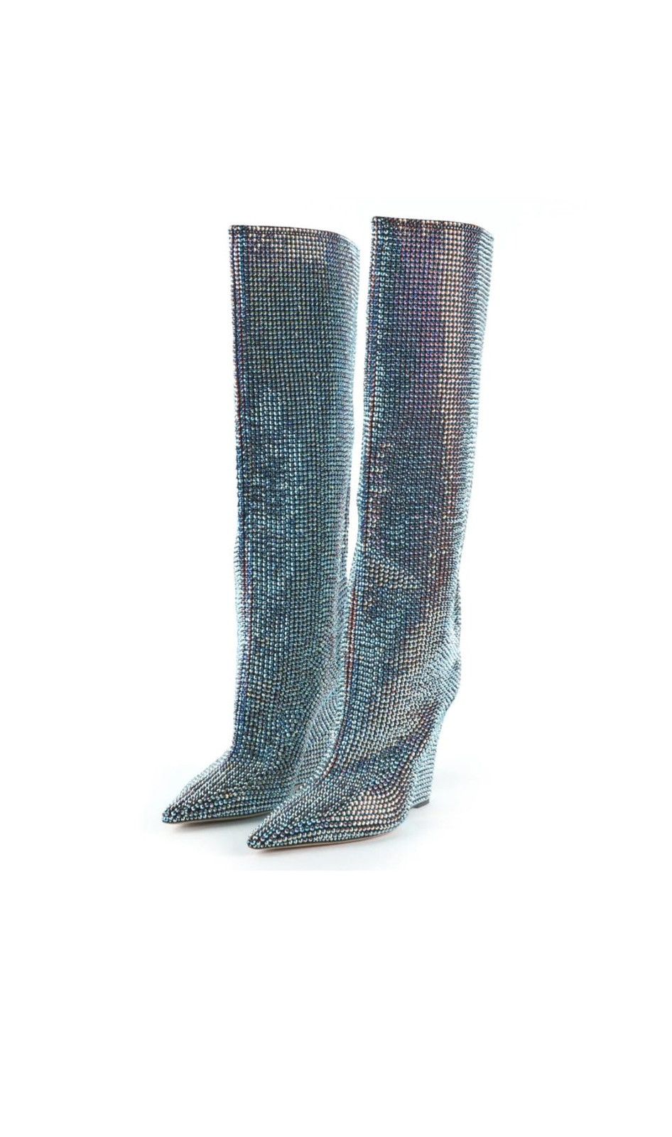 Jimmy Choo Jimmy Choo Malibu Mix Suede Knee-high Boots with Crystals Size US 9 / IT 39 - 16 Thumbnail
