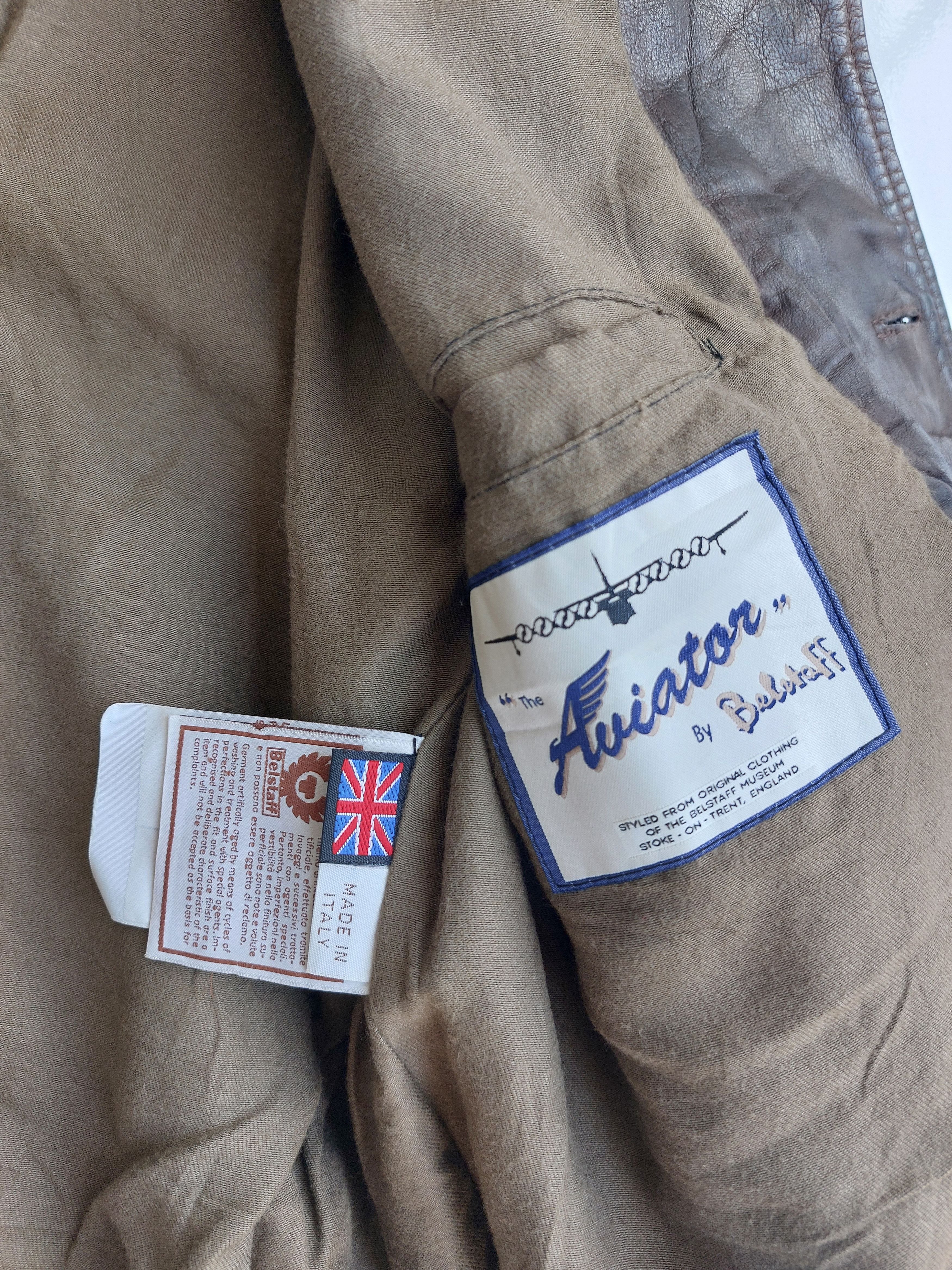 Belstaff Rare Belstaff Gold Aviator Leather Jacket Vintage Size US M / EU 48-50 / 2 - 15 Thumbnail