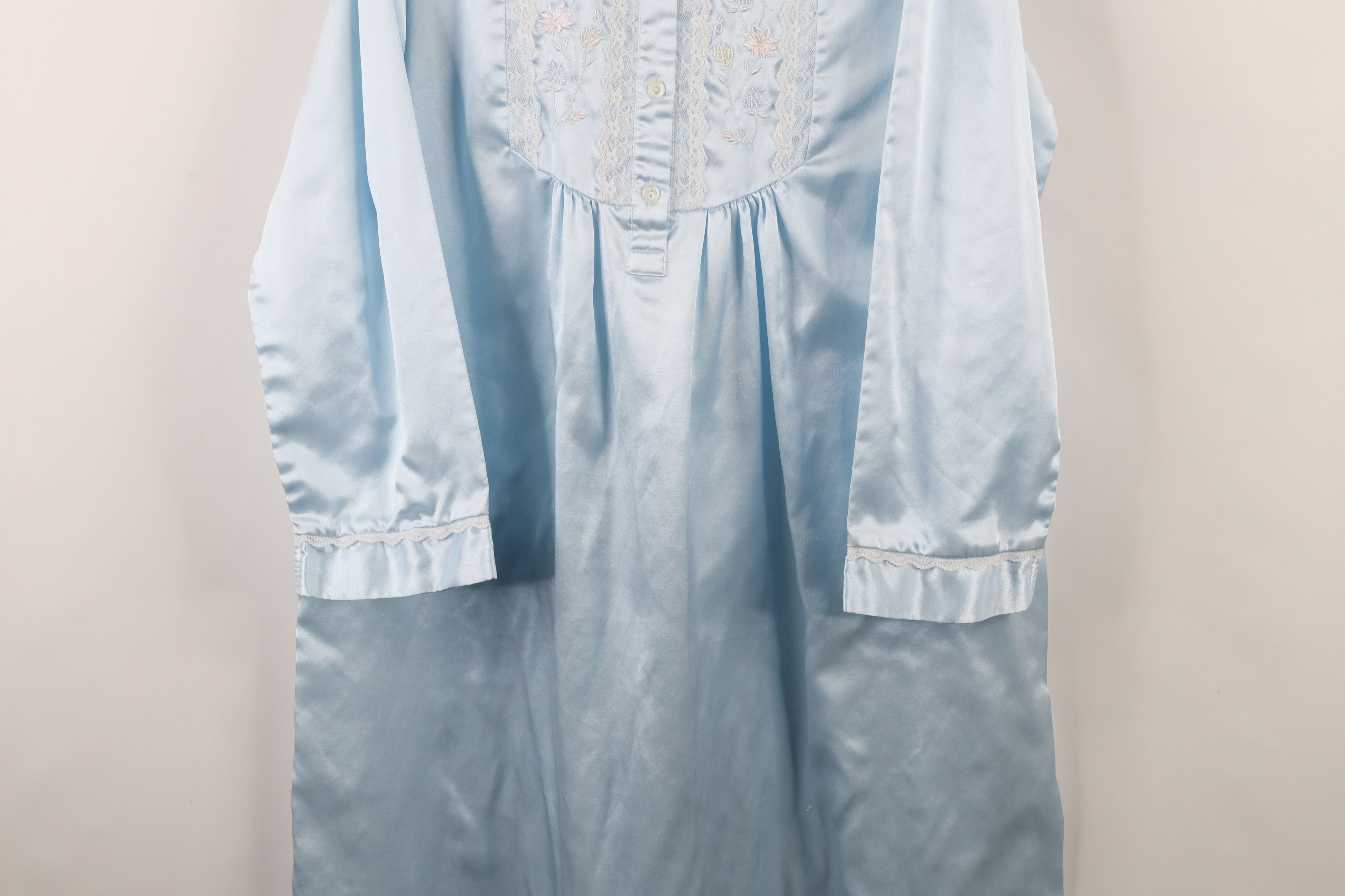 Vintage Vintage 90s Miss Elaine Flower Lace Night Gown Shirt Size M / US 6-8 / IT 42-44 - 3 Thumbnail