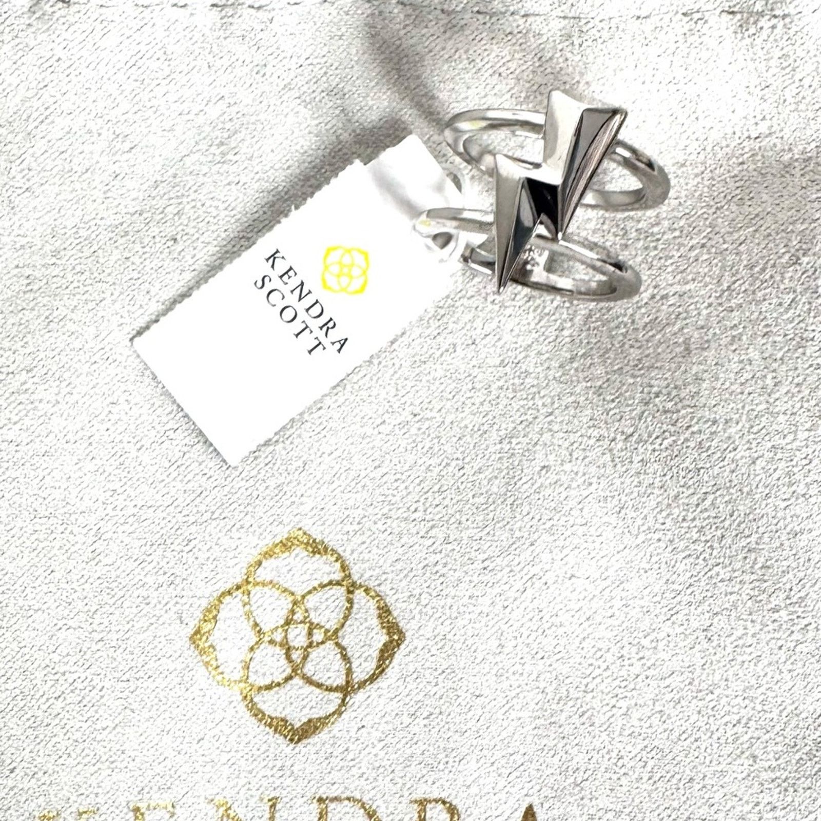 Kendra Scott Kendra Scott Silver Ring lightning bolts pattern NWT Size ONE SIZE - 5 Thumbnail