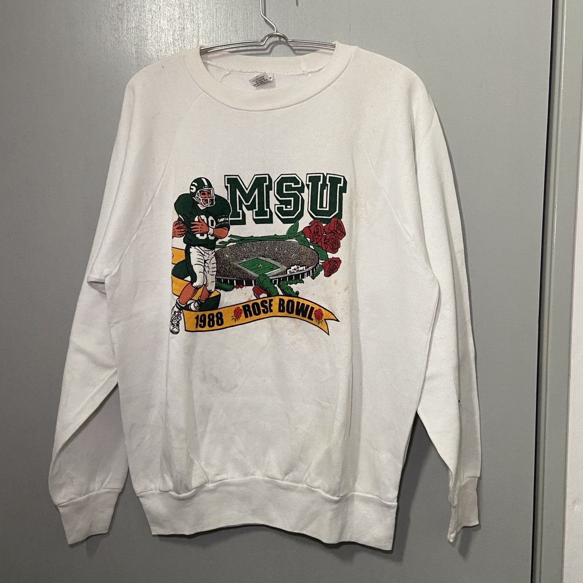 NCAA × Vintage Vintage 1988 MSU Rose Bowl Football Sweatshirt XL Size US XL / EU 56 / 4 - 1 Thumbnail
