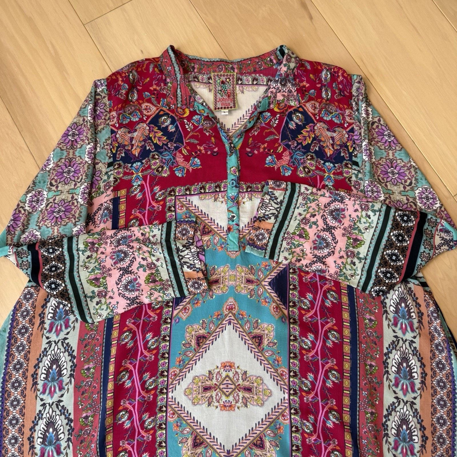 Johnny Was Johnny Was Meco Scarf Print Tunic Women's Large Multicolor Size L / US 10 / IT 46 - 5 Thumbnail