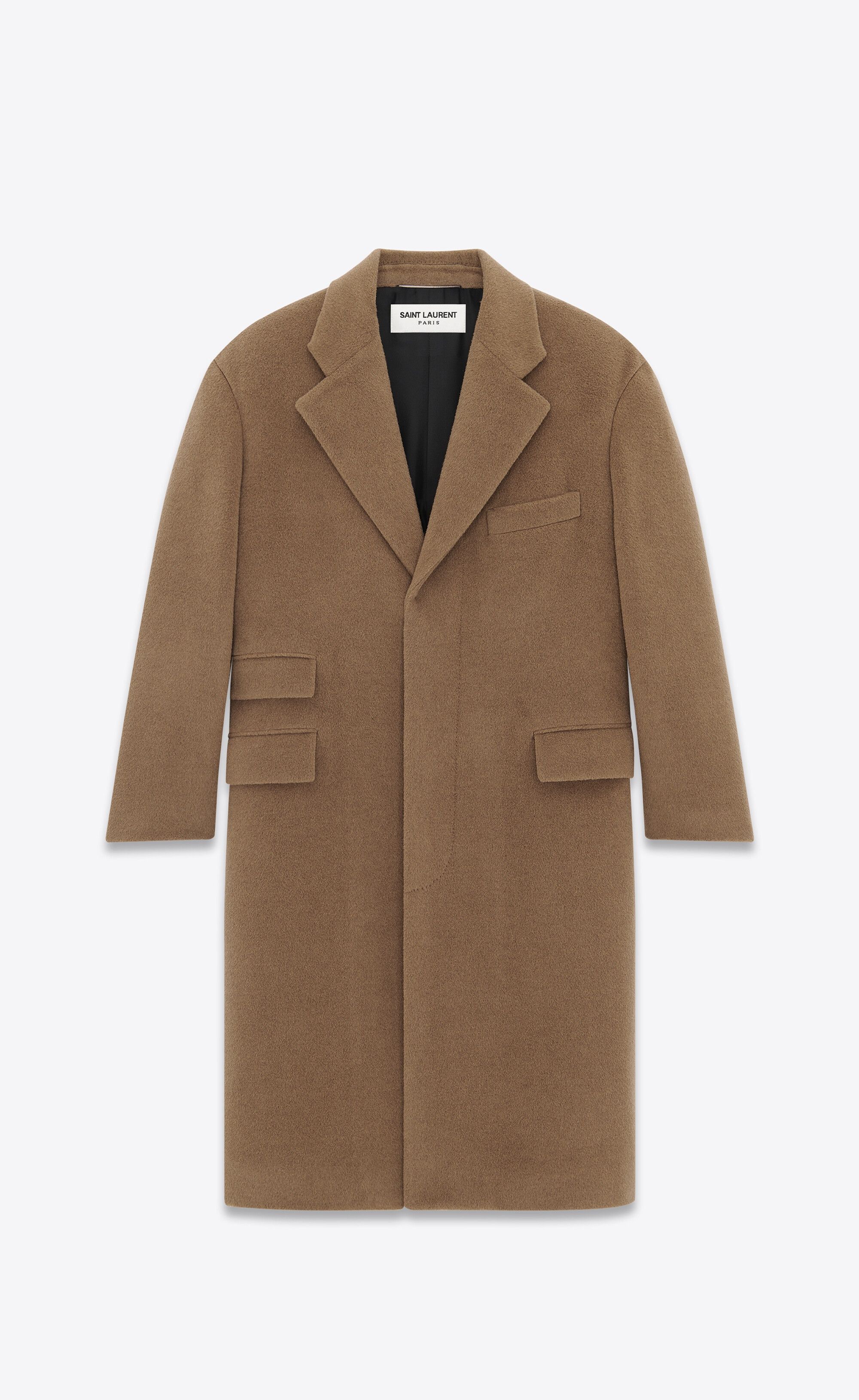 Saint Laurent Paris o1s1wg110125 756972 Oversized Coat In Wool in Beige Size S / US 4 / IT 40 - 1 Thumbnail