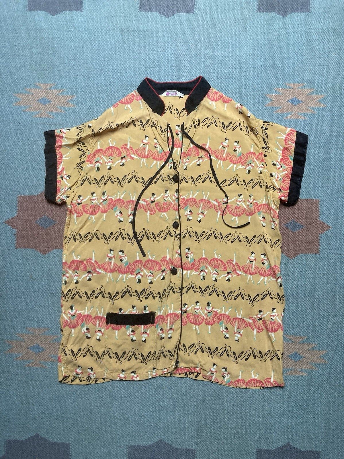 Vintage 1940s rayon beach pajamas shirt pants set novelty print wome Size M / US 6-8 / IT 42-44 - 2 Thumbnail