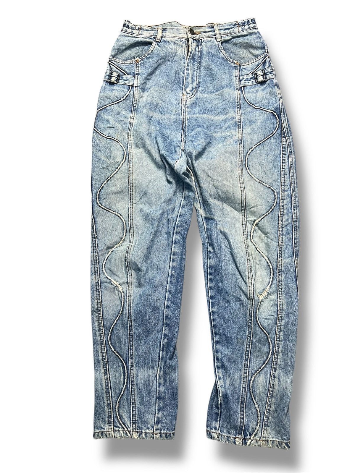 Beauty Beast 90s American Style High-Rise Unique Seam (42) Size 28" / US 6 / IT 42 - 2 Thumbnail