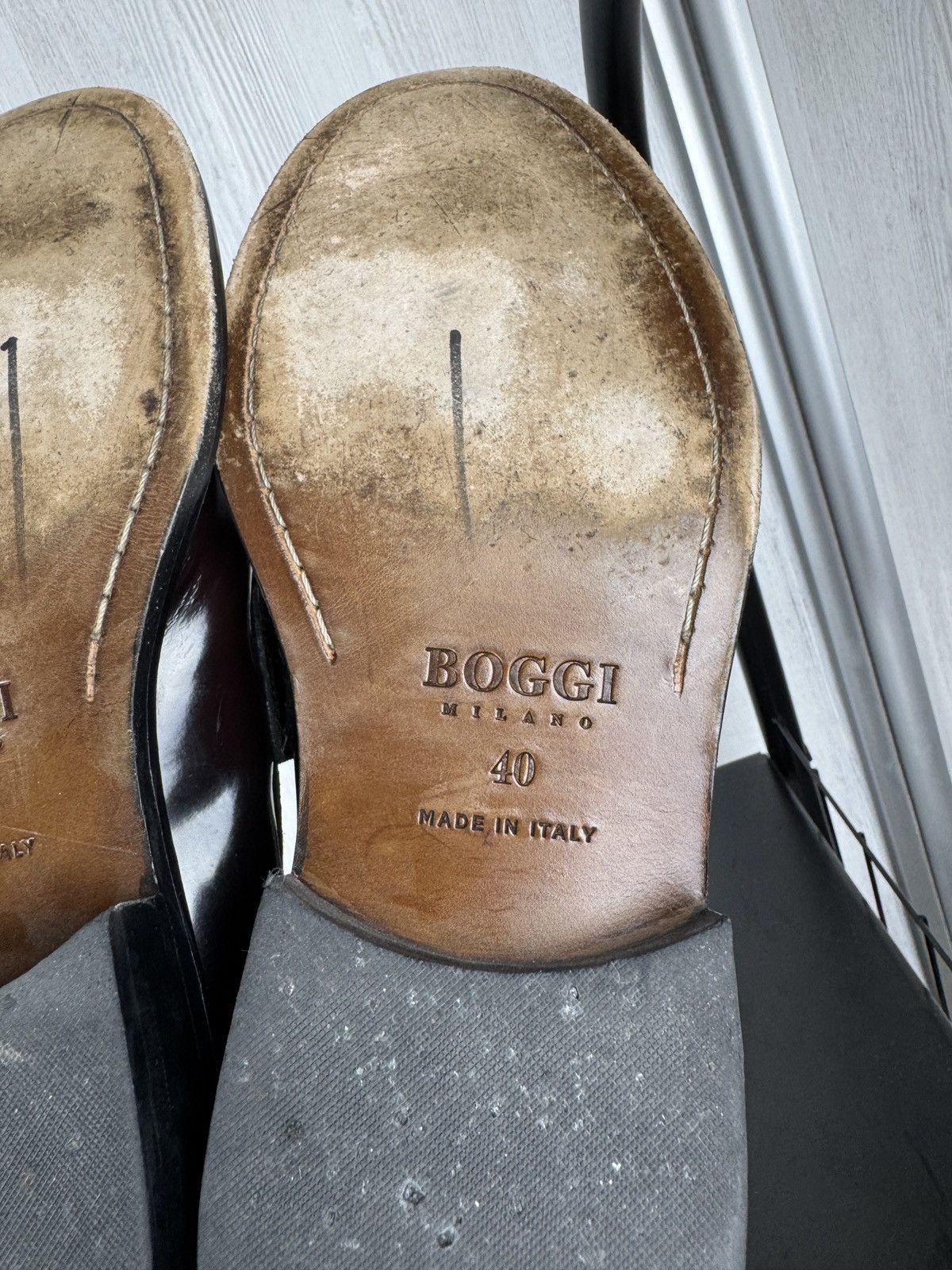 Boggi Boggi Milano Mens Burgundy Leather Penny Loafers size 40 Size US 7 / EU 40 - 13 Thumbnail