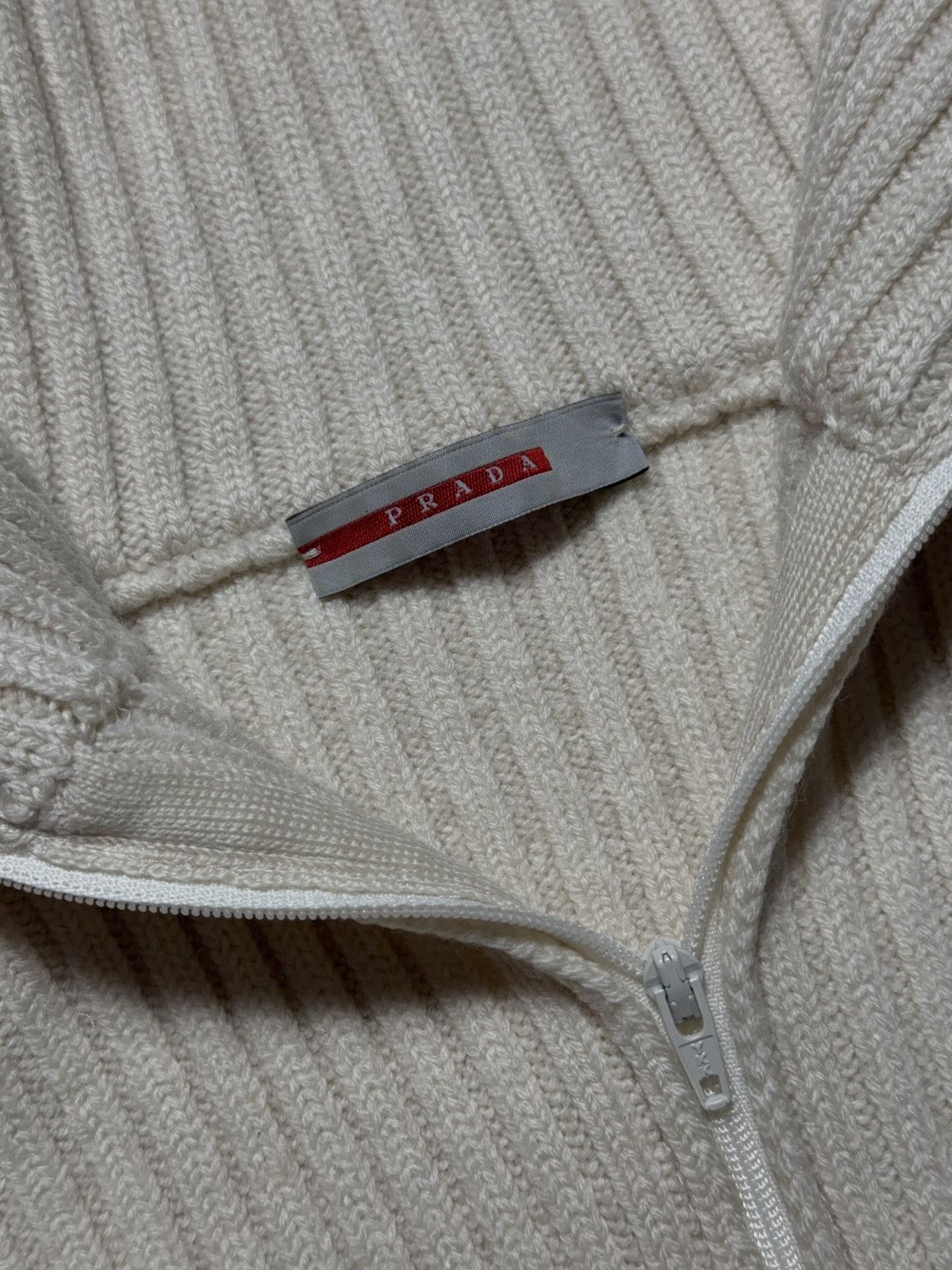 Prada Vintage Prada red tab ribbed wool zip sweater Size XS / US 0-2 / IT 36-38 - 4 Thumbnail