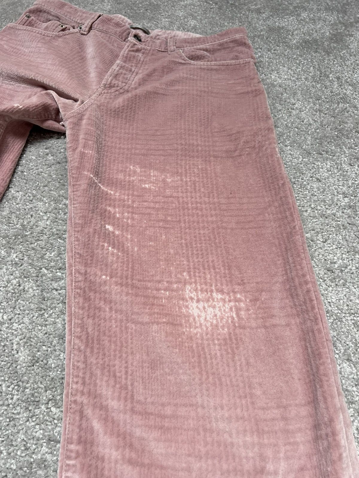 Dior SAMPLE Christian Dior Couture Velvet Pink Cropped Pants Size US 31 - 22 Thumbnail