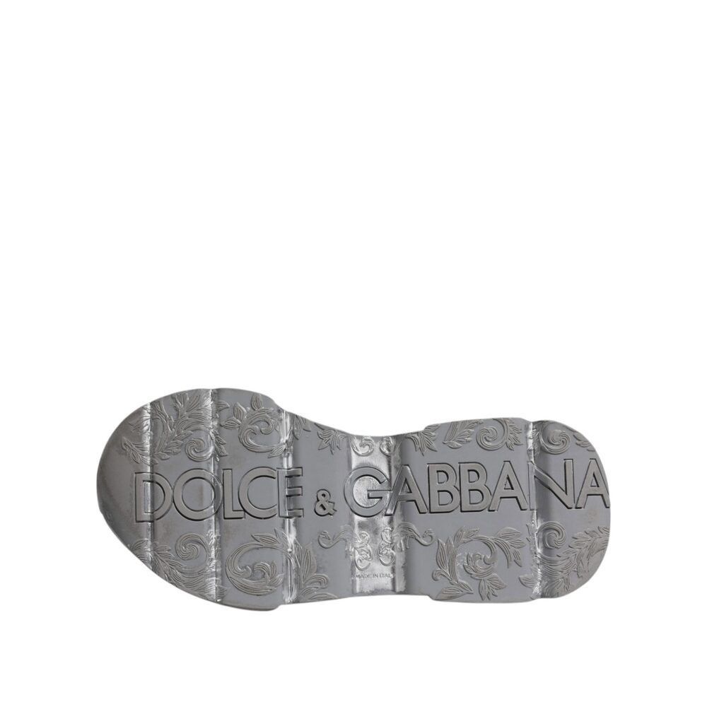 Dolce & Gabbana Dolce & Gabbana White Silver Daymaster Low Top Sneaker Shoes Size US 8.5 / IT 38.5 - 6 Thumbnail